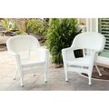 Jeco Jeco W00206-C-2 White Wicker Chair - Set 2 W00206-C_2